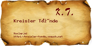 Kreisler Tünde névjegykártya